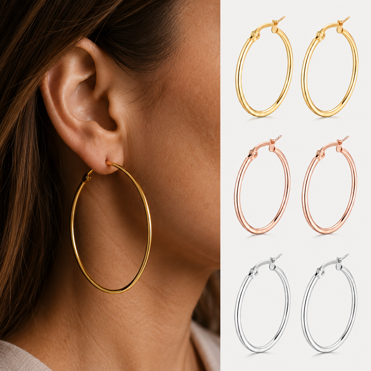 Unstoppable Stainless Steel Hoop Earrings