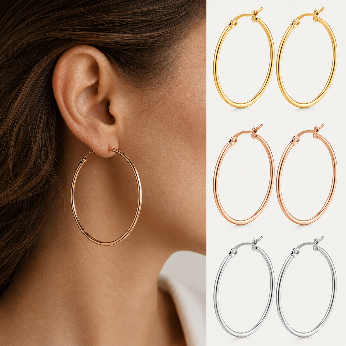 Unstoppable Stainless Steel Hoop Earrings